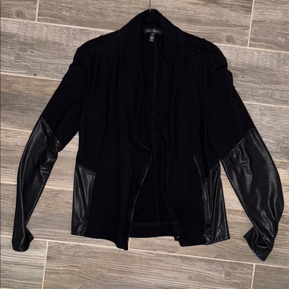 Jessica Simpson Jackets & Blazers - Jessica Simpson Black Blazer with Leather Details